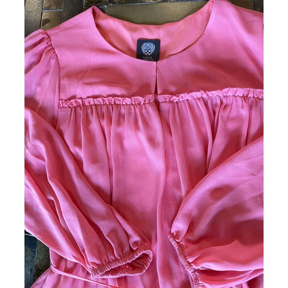 VINCE CAMUTO Keyhole Chiffon Dress Coral Sz 12 - Picture 3 of 8